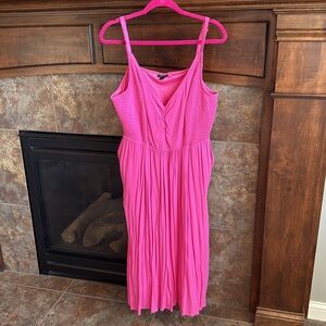 Torrid Midi Lenny Smocked Bodice Dress Barbie Pink size 2X
